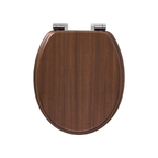 Soft-close MDF toilet seat in walnut effect