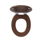 Soft-close MDF toilet seat in walnut effect