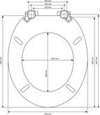Antibacterial MDF soft-close toilet seat, warm oak, stainless steel fixings, easy to remove