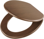 Soft-close MDF toilet seat in walnut effect